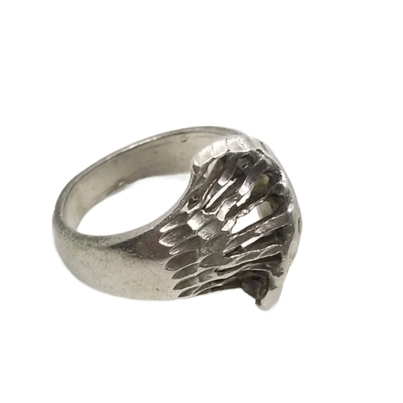 VINTAGE STERLING SILVER BRUTALIST STYLE RING - Picture 4 of 5